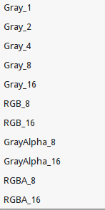 PNG bit depth options
