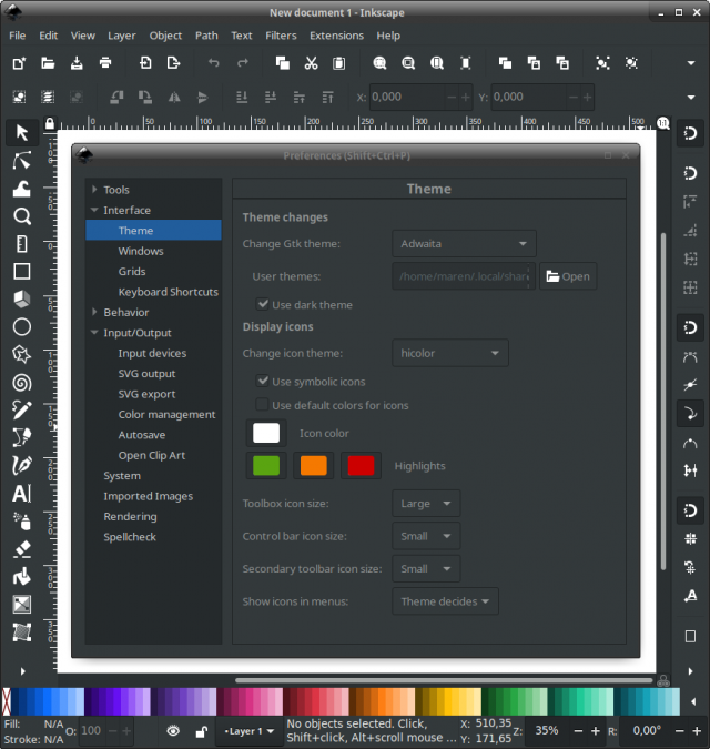 Dark theme and symbolic icon set